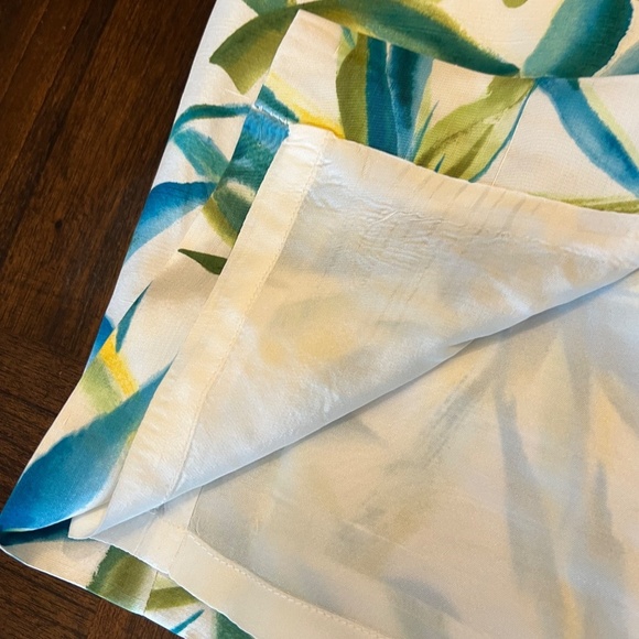 Liz Claiborne Floral Silk Dress, Blue, Green, Lined Midi, Short Sleeve, Size 6 - Picture 10 of 14